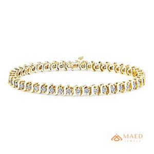 Pulsera de eslabones de moissanita dorada para mujer, joyería de moda, pulsera de tenis, regalo de aniversario nupcial, estilos elegantes, lujo - Product Image 1
