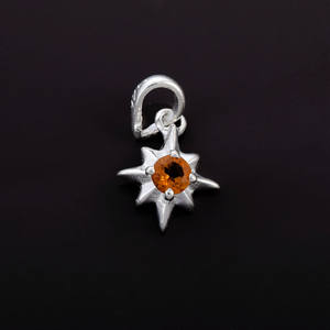 จี้รูปดาวประดับซิทรินชุบโรเดียมเงินแท้จาก Rhaya Jewels สินค้าขายส่งสุดฮิต ดีไซน์เรียบง่ายเหมาะสำหรับใส่ทุกวัน ของขวัญสำหรับผู้หญิง - Product Image 2