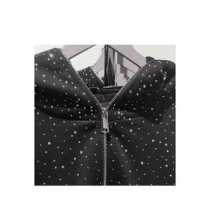 เสื้อฮู้ดดี้ผ้าฝรั่งเศสเทอร์รี่ทรงโอเวอร์ไซส์ แต่งเพชรคริสตัลคุณภาพสูง สไตล์สตรีทแวร์ สำหรับผู้ชาย - Product Image 5