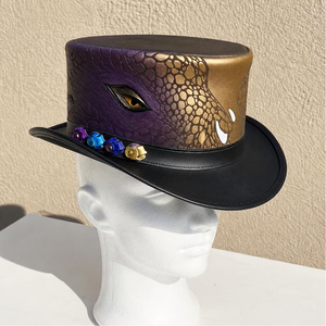 Sombrero de copa de cuero hecho a mano de primera calidad, estilo Steampunk, para cosplay, gótico, festivales, regalo. - Product Image 2