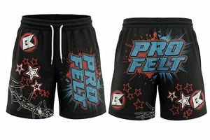 Pantalones Cortos Deportivos Personalizados con Diseño Nuevo, al por Mayor, Unisex, 100% Algodón, Transpirables, de Secado Rápido, con Estampado Puff, con Nombre de Marca - Product Image 2