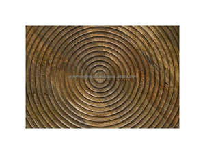 Taburete Redondo de Madera Maciza Hecho a Mano, Mesa Auxiliar de Madera Rústica Moderna, Taburete Decorativo para Sala de Estar, Mesa de Acento de Madera Natural - Product Image 6