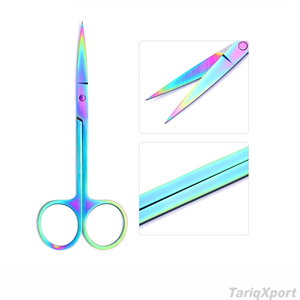 Tijeras para Cejas de Acero Inoxidable Arcoíris, Hoja Recta Afilada, Herramienta de Belleza y Cuidado Personal, Recortador de Cutículas para Diestros - Product Image 2