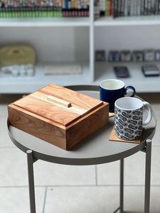 Caja de Almacenamiento de Té de Madera Hecha a Mano de Primera Calidad con Compartimentos, Organizador de Té de Madera Natural para Bolsitas de Té Sueltas y Cocina - Product Image 3