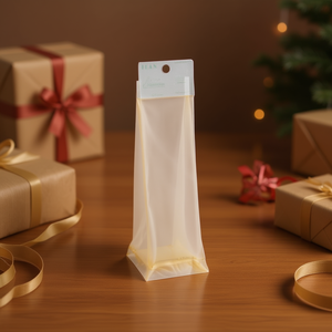 Sacchetti regalo in organza ILAN 21 cm x 6,5 cm colore crema 4 pezzi per regali - Product Image 2