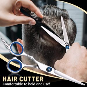 Ensemble de ciseaux à cheveux en acier inoxydable, ciseaux de coupe professionnels pour salon de coiffure avec peignes et étui pour coiffeur - Product Image 4