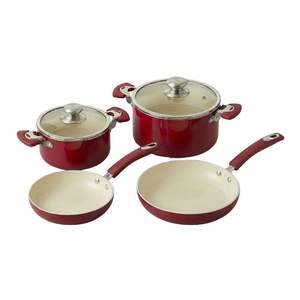 Ensemble de casseroles en aluminium antiadhésif en céramique avec couvercles en verre, compatibles lave-vaisselle et congélateur, durables, légers, poignées antidérapantes, style américain - Product Image 2