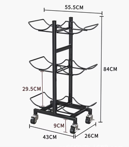 Estante de Almacenamiento Metálico Plegable de 4 Ruedas con 3 Niveles y 6 Ganchos, Impermeable y Ajustable para Uso en el Hogar y la Oficina - Product Image 2