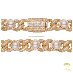 สร้อยคอแฟชั่นหรูหรา เงินแท้ 925 ประดับเพชรโมอิสซาไนต์ ดีไซน์แบบ Cuban Link พร้อมลิงค์แบบ Iced Out และรายละเอียดทรงกลม - Product Image 4