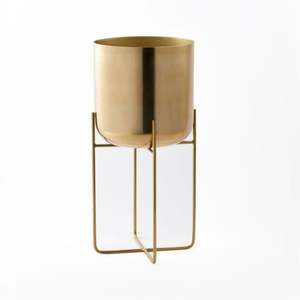 Maceta Moderna de Metal Dorado de Lujo Nórdico con Soporte Hexagonal, Jardinera Decorativa de Hierro para Interiores, Decoración para el Hogar y Bodas - Product Image 4