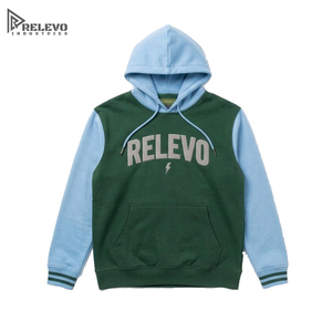 เสื้อฮู้ดดี้คอตตอน 100% แบบหนาพิเศษ สีเขียวฟอเรสต์ ฟ้าอ่อน สไตล์สตรีทแวร์ แต่งโลโก้แบบแอพพลิเค ผ้าฟลีซแบบวาร์ซิตี้ - Product Image 1