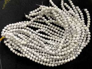 ลูกปัดหินฮาวไลท์สีขาวทรงกลม 8 มม. สำหรับทำสร้อยข้อมือ อุปกรณ์งานฝีมือเครื่องประดับ - Product Image 3