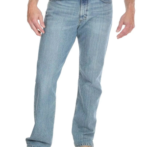 Pantalones vaqueros holgados vintage lavados para hombre, pantalones de mezclilla rectos para niño y niña, venta al por mayor, pantalones vaqueros ajustados personalizados para hombre, pantalones de mezclilla de algodón - Product Image 1