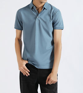 Polo personnalisé à col en V pour homme, coupe ample, manches longues, 100 % coton lourd, logo imprimé DTF sur mesure. - Product Image 1