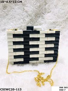 Handmade Resin Brick Pattern Party Clutch and <b>Crossbody</b> Shoulder Purse Minaudiere Clutch <b>Bag</b> - Product Image 2