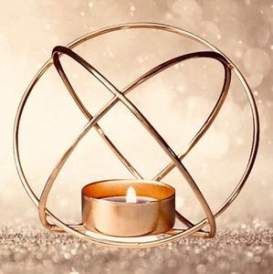 Golden Orb <b>Tea</b> <b>Light</b> <b>Holder</b> Brass Metal Candle <b>Holder</b> Home Decoration Heat Resistant - Product Image 2