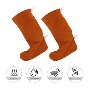 Random Cowhide Welding Shoes <b>Boot</b> <b>Covers</b> Anti-Cut Safety Clothing Protector for Welders - Product Image 3