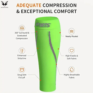 1 paire de manchons de compression respirants et élastiques pour le soutien des mollets, pour la course à pied, le football, le basketball, la gym et la randonnée - Product Image 6