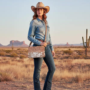 Bolso Bandolera Estilo Vaquero Occidental, Cuero Vacuno con Flecos, Forro de Algodón - Product Image 6