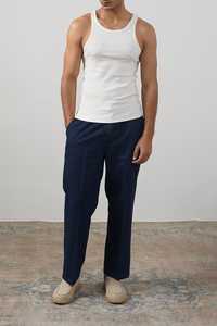 Débardeur pour homme fabriqué au Pakistan, de qualité supérieure, blanc, côtelé, sans manches, col rond, ajusté, en coton, vêtement décontracté moderne - Product Image 6