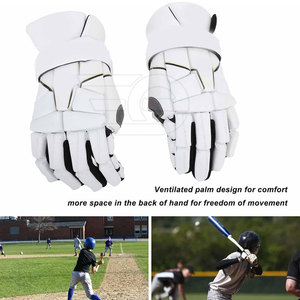 Durable Leather Winter Sports Lacrosse <b>Gloves</b> High <b>Grip</b> Padded Protection Breathable Fabric Flexible Fit Training & Match Gear - Product Image 2