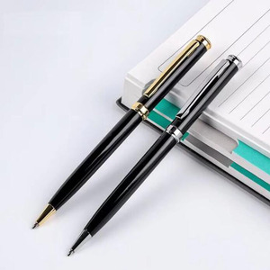 NM-410BP Luxury Logo Ballpoint <b>Pen</b> with Metal Twist Black & Rose Gold Trims-Promotional Business Gift 0.7mm Tip - Product Image 1