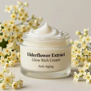 Elderflower Glow Rich Cream ODM/OBM Fórmula antienvejecimiento de Corea Loción facial con ceramida Glicerina Niacinamida - Product Image 1