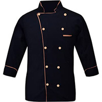 Veste de chef d'hôtel à manches longues ou courtes, uniforme de cuisine pour hommes et femmes, impression de logo personnalisée, fabriqué en Inde