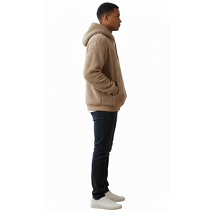 Sudaderas con capucha de piel de alta calidad para uso urbano o informal y sudadera con capucha extragrande y hombros caídos con logotipo personalizado para unisex - Product Image 4