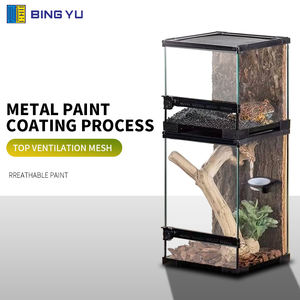 Stapelbares Glas-Reptilien-<span class=keywords><strong>Terrarium</strong></span> mit Vivarium mit Netz oberseite vorne oder oben für Arbor eal Reptilien und Amphibien-Glastank - Product Image 5