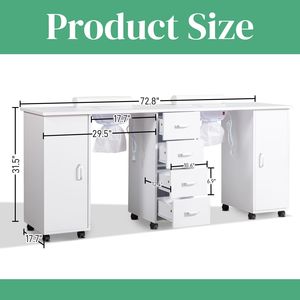 Tavolo da Manicure Doppio in Marmo con Aspiratore Elettrico e Poggiapolsi per Salone di Bellezza e Spa - Product Image 4