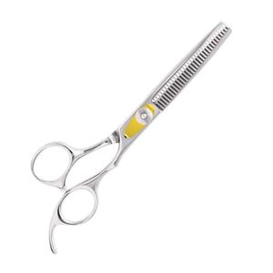 Silver Hair Thinning Scissors with Gold Screw Professional Barber <b>Shears</b> Stainless Steel Texturizing Scissors - Product Image 3