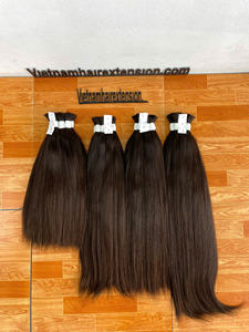 Extensions de cheveux vietnamiennes Modèle 007, 100% cheveux humains vierges Remy du Vietnam, en vrac, 100g, double trame machine, pour toutes les couleurs - Product Image 4