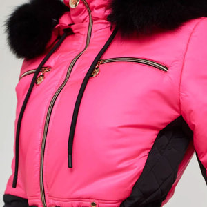 Traje de Esquí Cortavientos Personalizado de Alta Calidad, Impermeable, con Costuras Selladas, Chaqueta de Esquí con Capucha para Mujer, Ropa Deportiva de Nailon/Algodón - Product Image 5