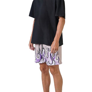 Custom Purple Flame Mesh Basketball Shorts Gradient Fire Print <b>Athletic</b> Gym Shorts Quick Dry Unisex Sportswear - Product Image 3