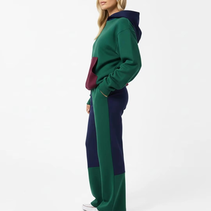 Chándal con Capucha para Mujer, Diseño Color Block, Corte Holgado, 100% Algodón, Ropa Casual de Otoño con Bolsillos Laterales - Product Image 3