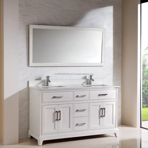 60" Solid Wood Modern Living Room <b>Vanity</b> Cabinet <b>Mirror</b> Sink Natural Wood Color Phuoc Hung Brand Model PHD1VS60 Home Furniture - Product Image 2