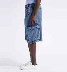 Shorts de mezclilla de diseñador con lavado ligero, estilo recto, a la moda, desgastados, casuales, para verano - Product Image 4