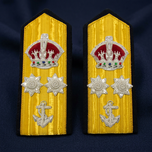 Gold Embroidered Shoulder Boards with Crown, Stars & Anchor for Men’s Uniforms – Premium -Style Epaulettes Set - Product Image 3