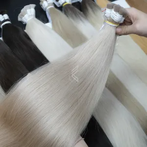 Platinum White Blonde Women Hair Extension Human Hair Bundles Custom Packaging Wholesale