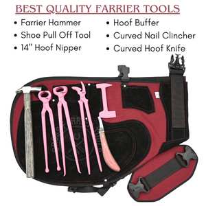 Kit de herramientas de herrador al por mayor para desmontaje de herrajes con delantal, 14 alicates para pezuñas, herramienta curva para desmontar pezuñas, pulidor, cuchilla tipo D - Product Image 3