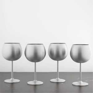 Brushed <b>Stainless</b> Steel Wine <b>Glasses</b> Unbreakable Metal Cocktail Goblet Durable Champagne Chalice Bar Drinkware Supplies - Product Image 1