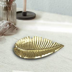 Ensemble de plateaux décoratifs en forme de feuille, faits à la main, en métal poli, motif végétal, style glamour, assiettes et plats - Product Image 3