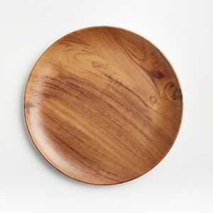 Plato de madera maciza hecho a mano, elegante plato de madera para servir comida, para comedor y decoración del hogar. - Product Image 1