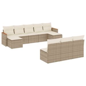 Conjunto de Sofás de Jardín en Beige y Blanco Crema - Product Image 2