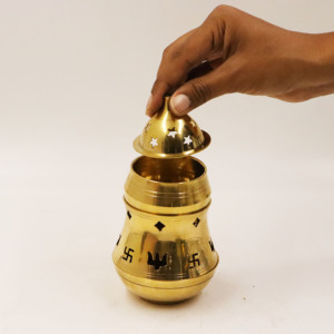 Brass <b>Star</b> Cut Camphor Deepam Karpoora Aarti <b>Lamp</b> Handcrafted Traditional Pooja Oil <b>Lamp</b> for Home Temple Festival Decor Gifts - Product Image 4
