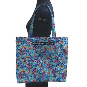 Sac fourre-tout réversible carré en coton imprimé bloc à la main, sacs fourre-tout à bandoulière pour femmes avec sac personnalisé - Product Image 1