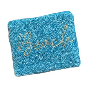 High Quality Statement <b>Seed</b> Beaded Embroidery Beach Coin Pouch Beautiful Fancy Trendy Cute Luxury Stylish Latest From India - Product Image 1