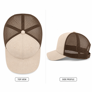 Private Label Wholesale Custom Woven Patch Distressed Trucker <b>Cap</b> Polyester Mesh Back Waxed Canvas Front For Adult Unisex <b>Caps</b> - Product Image 4