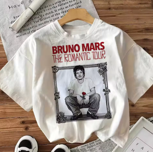 Camiseta Estampada Romántica I Just Might de Bruno Mars, Unisex, Manga Corta, Cuello Redondo, Corte Holgado, Informal, Primavera Verano, 100% Algodón Suave - Product Image 6